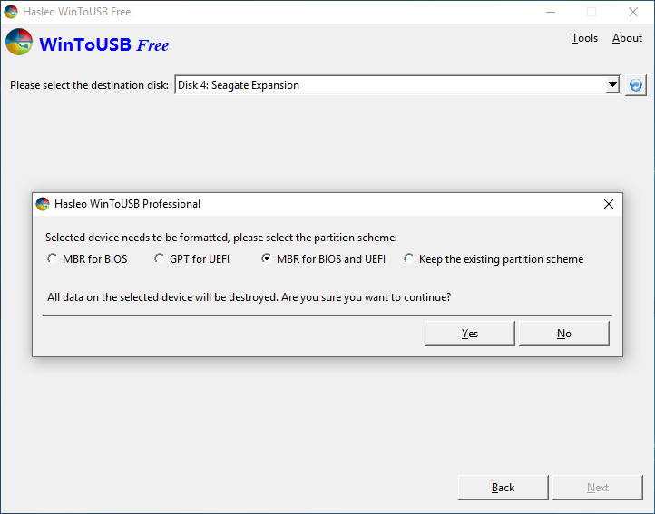 select partition scheme for windows to go1 | Technea.gr - Χρήσιμα νέα τεχνολογίας