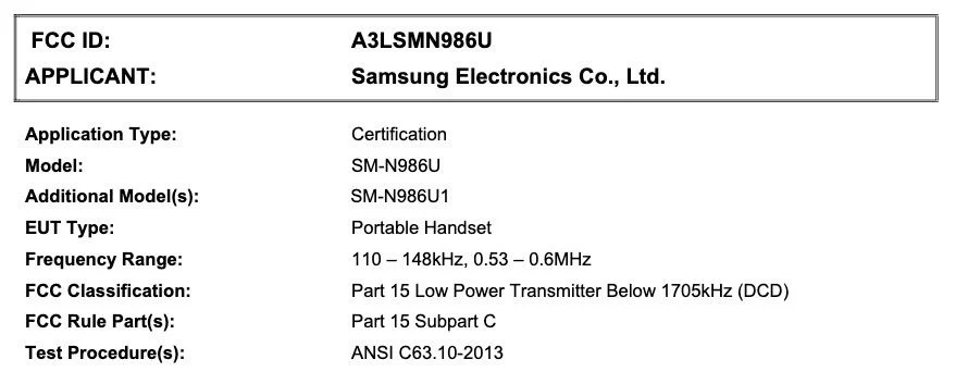 Galaxy Note 20 Plus SM N986U FCC Certification | Technea.gr - Χρήσιμα νέα τεχνολογίας