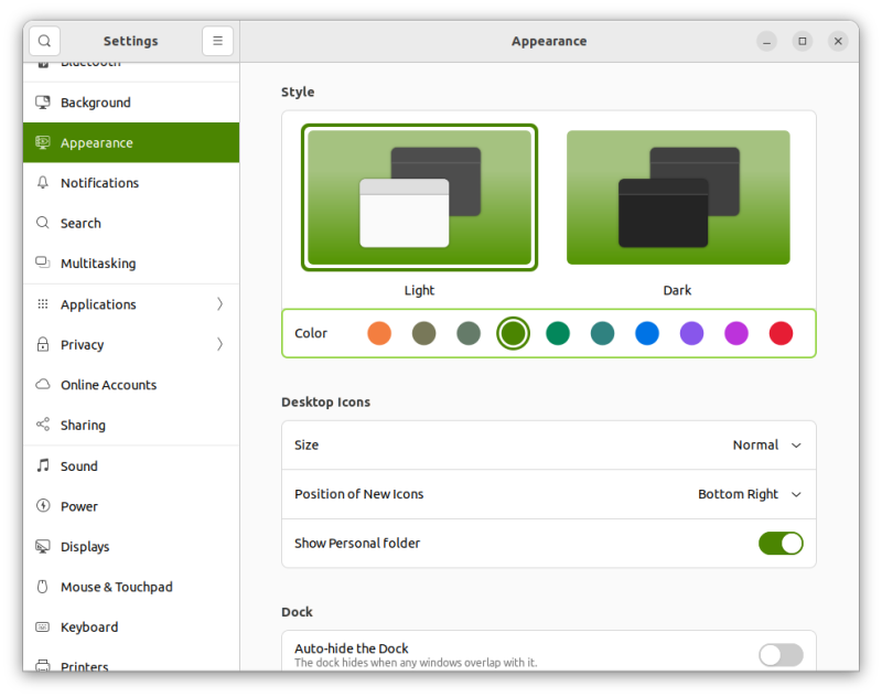 ubuntu appearance settings | Technea.gr - Χρήσιμα νέα τεχνολογίας